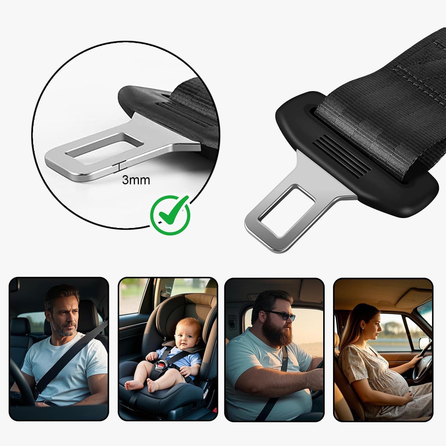 Seat Belt Extender – Secure 2.1" Buckle Extension for Added Comfort & Accessibility