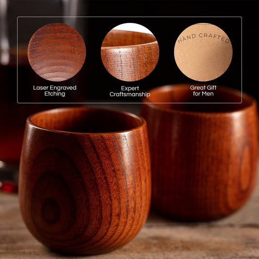 2025 Hot Sale🔥Handmade  Wooden Bourbon Drinking Glass